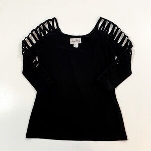 Joseph Ribkoff Black Cutout Sleeve‎ Blouse